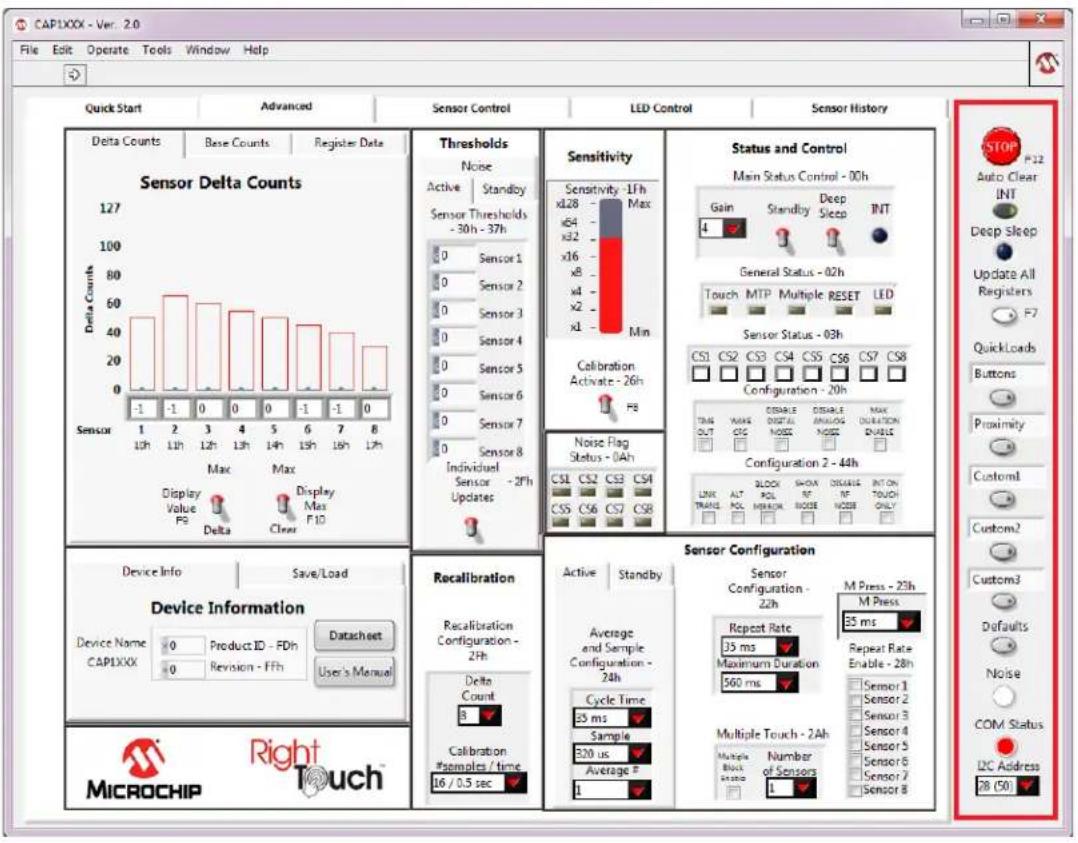 Microchip CAP1106 - Communications Status and Control Panel - 1