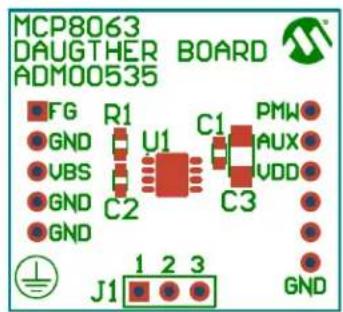 Microchip MCP8063 - A.10 DAUGHTER BOARD - TOP SILK - 1
