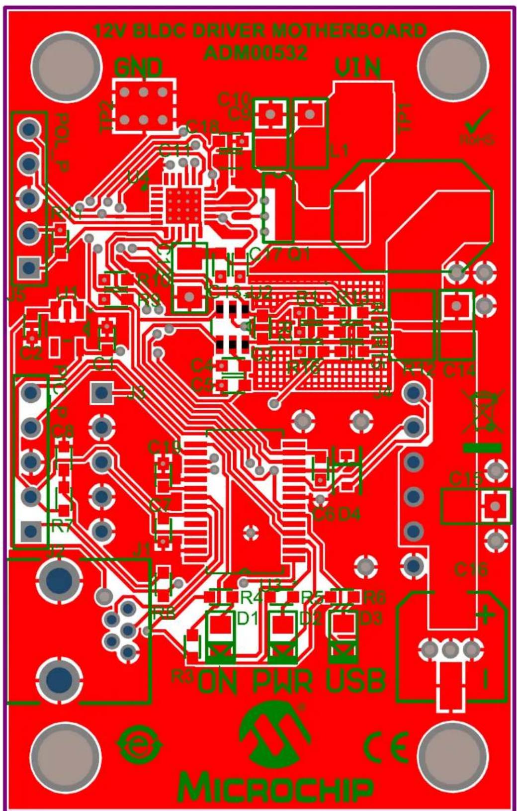 Microchip MCP8063 - A.4 BOARD - TOP COPPER AND SILK - 1