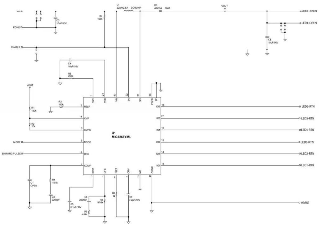 Microchip MIC3263YML - Internal PWM Dimming - 1