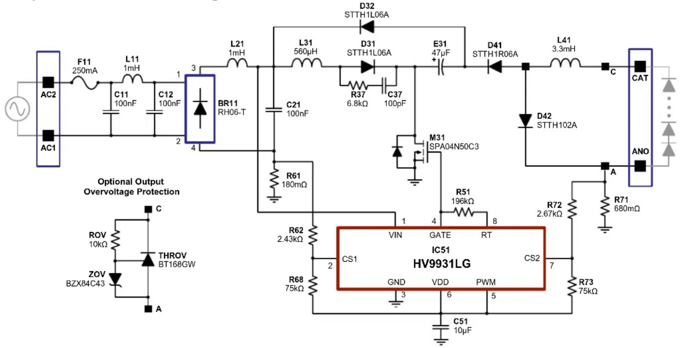 Microchip HV9931DB1 - A Simplified Version of the Design - 1