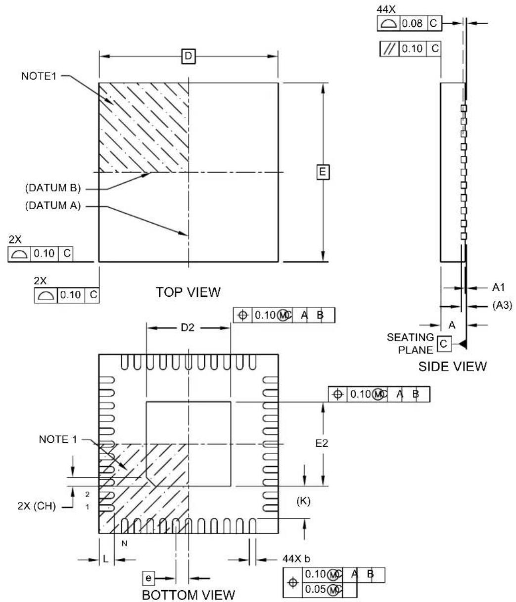 Microchip SY89112U - 44-Lead Very Thin Quad Flat, No Lead Package (QPA) - 7x7x1.0 mm Body [VQFN] With 3.3 mm Exposed Pad - 1