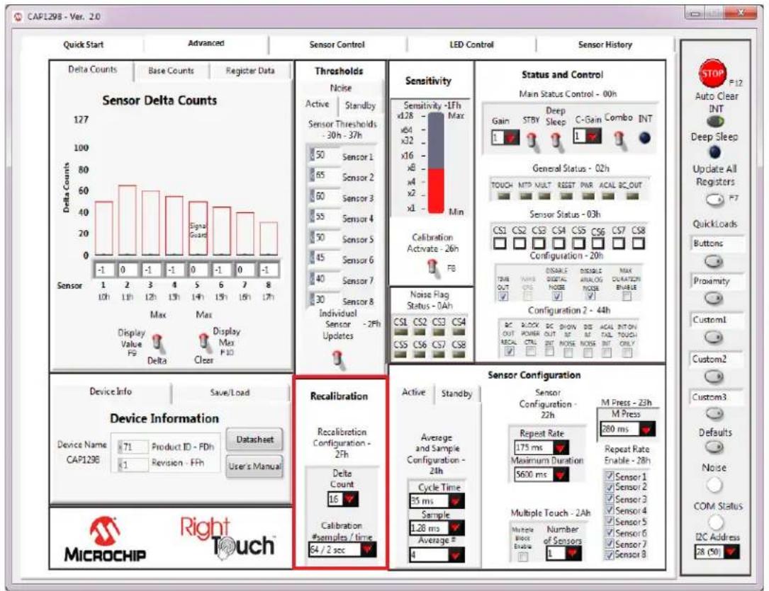 Microchip CAP1133 - Recalibration Configuration Control Panel - 1