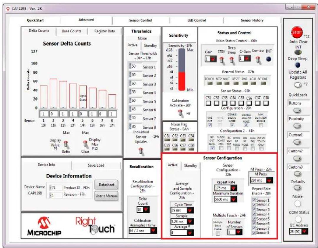 Microchip CAP1133 - Sensor Configuration Control Panel - 1