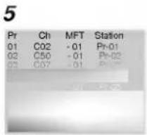 LG W424P - Changing the programme order of the "TV station table" menu - 5