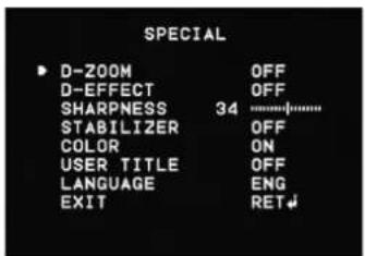 LG LVW900P - Special menu settings - 2