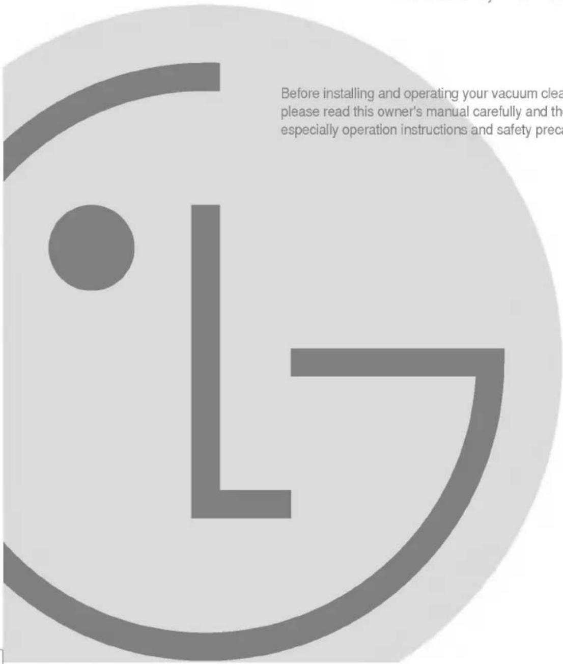 LG V-5166CT - Vacuum Cleaner OWNER'S MANUAL - 1