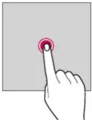 Hand pressing a red circular button on a gray background (no text or symbols)