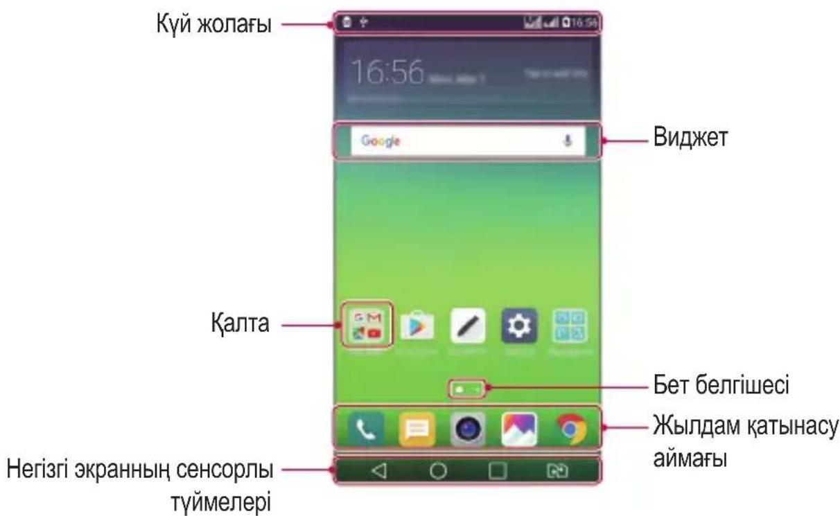 Куй жолағы 16:56 Виджет Google Калта Бет белгішесі Жылдам қатынасу аймағы Негізгі экранның сенсорлы түймелері