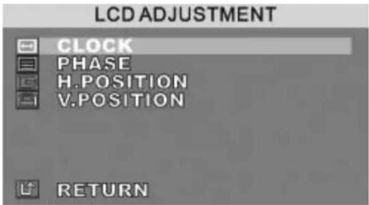 Planar LA1500RTR - On-Screen Display Menus - 1