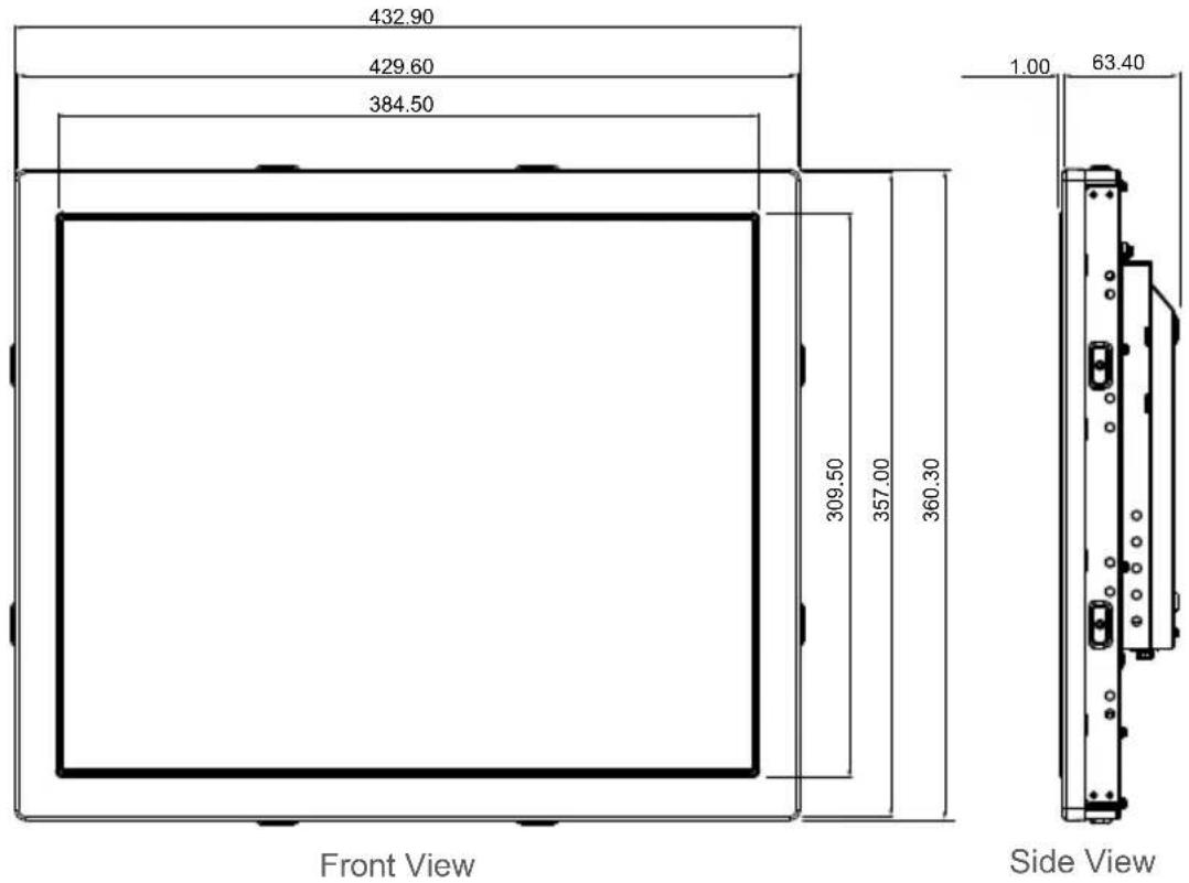 Planar LA1950RTC - Product Dimensions - 1