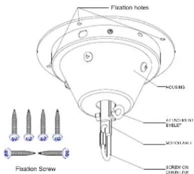 Adj M-103HD - - BEFORE RIGGING MAKE SURE THAT THE INSTALLATION STRUCTURE IS ABLE TO HOLD A MINIMUM OF 110LBS. POINT LOAD. - 1