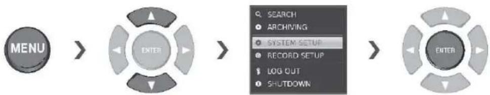 Ganz DR-8F45AT - To move to the System Setup menu - 2