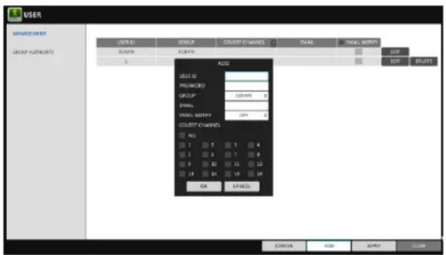 Ganz DR-8F45AT - To add a user account - 1