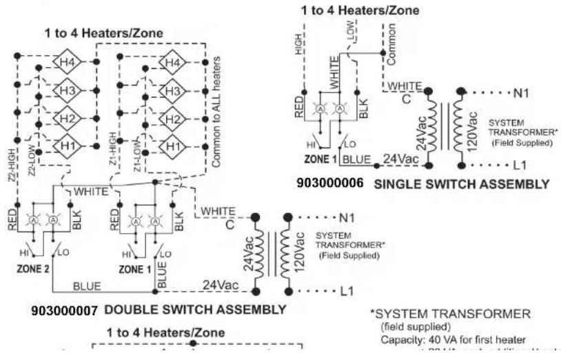 Rinnai RSEP1S35N - 2-STAGE PATIO CONTROL SWITCH ASSEMBLY WIRING - 1