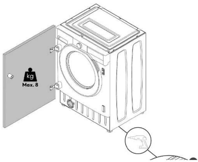 HOOVER HBWS 58D1AE-80 - Montáž dvířek skřině na přední stranu pračky - 1