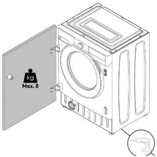 HOOVER HBWS 58D1AE-80 - Kastdeur aan de voorkant van de wasmachine monteren - 1