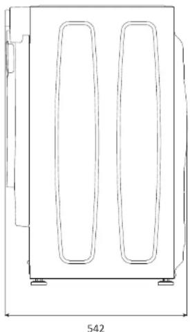 HOOVER HBWS 58D1AE-80 - Dimensioni della lavatrice - 1