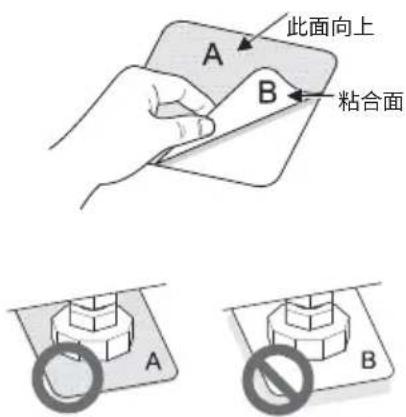 此面向上 A B 粘合面 A B