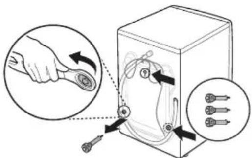 LG WSS1207WHTN - Remove the bolt assemblies. - 1