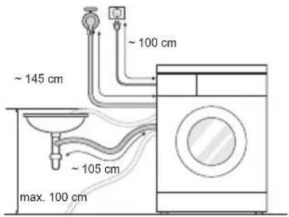 LG F4J7VYP2SD - Installing the Drain Hose - 1