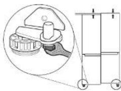 Diagram of a mechanical device with a magnified inset showing internal components (no text or symbols)