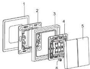 Exploded view diagram of a device with numbered parts for identification