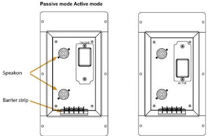 Passive mode Active mode Speaker Barrier strip
