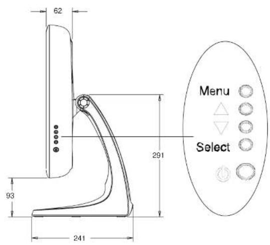 ELO 1927L - 19" LCD Touchmonitor (ET192XL-XXWA-1) Dimensions - 3