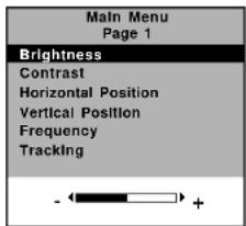 ELO 1225L - On-Screen Display Menus - 1