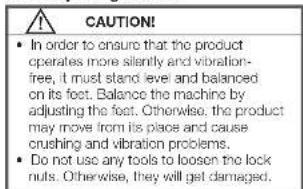 BEKO WTE7522XWW - Adjusting the feet - 1