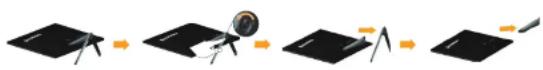LENOVO LI2721s - Detaching the monitor base and stand - 1