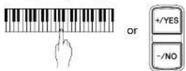 YAMAHA DC3XE3 - To change the split point, press a key on the keyboard or [+/YES] and [-/NO] to select a different key. - 1