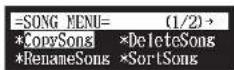 YAMAHA DC3XE3 - Select "CopySong" in the song function menu, then press [ENTER]. - 1
