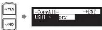 YAMAHA DC3XE3 - Select a destination medium with [+/YES] and [-/NO]. - 1