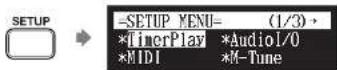 YAMAHA DC3XE3 - Press [SETUP] on the remote control. - 1