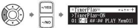 YAMAHA DC3XE3 - Select "TimerPlay" with the cursor buttons ([ ] [ ] [ ], then press [ENTER]. - 9