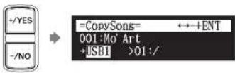 YAMAHA DC5XE3 - Select a destination medium with [+/YES] and [-/NO]. - 1