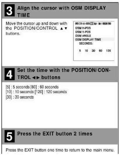 NEC PlasmaSync 50VP2 - When the OSM DISPLAY TIME has been selected (Display Time Setting) - 1