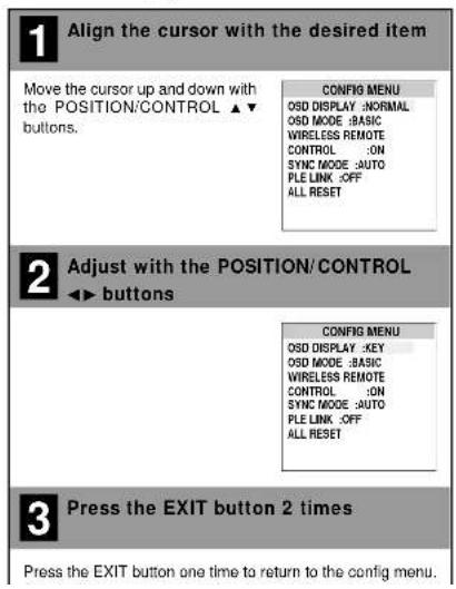 NEC PlasmaSync 50VP2 - Configuration Menu (CONFIG MENU) - 1