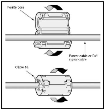 NEC PlasmaSync 50VP2 - Attaching the Ferrite Cores - 1