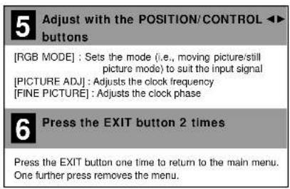 NEC PlasmaSync 50VP2 - Clock Frequency/ Clock Phase Adjustment, and RGB Mode Adjustment (AUTO PICTURE) - 2