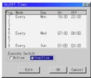 NEC MultiSync SX6000 - [On/Off Timer] - 1