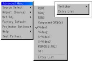 NEC MultiSync SX6000 - Menu Descriptions & Functions Source Select - 1