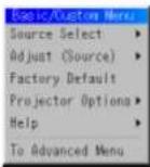 NEC MultiSync SX6000 - Customizing Basic/Custom Menu - 4