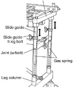 YAMAHA YX500FT - Adjusting the Height of the Playing Surface - 3