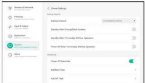 AG Neovo IFP-8603 - Power Settings - 1