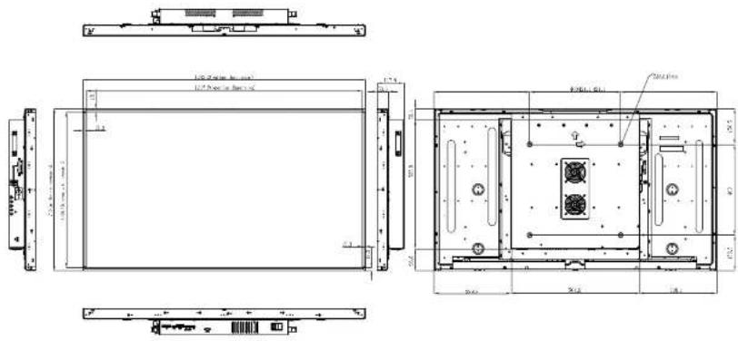 AG Neovo PO-55H - PO-55F Dimensions - 1
