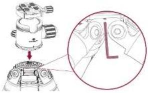 Technical diagram showing a mechanical assembly with an inset circular detail highlighting a component labeled 'L'.