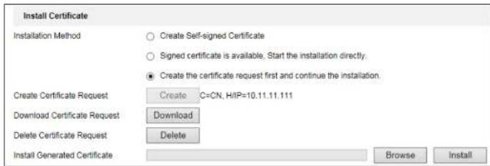 Hikvision DS-2XM6222G0-IM/ND - Figure 7-11 Create Self-signed Certificate - 1